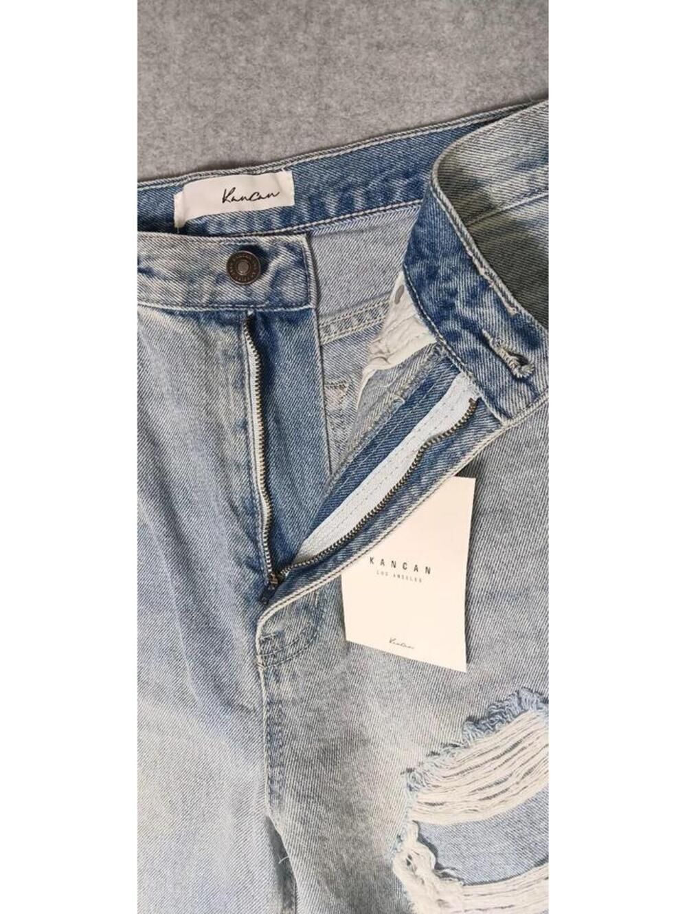 NWT! Kancan Distressed Jeans Womens Size 5/26 Light Blue 5 Pocket - Picture 12 of 13